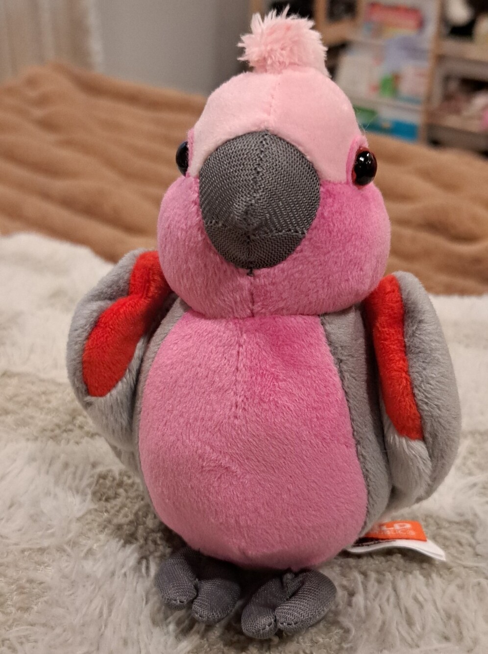Galah Wild Republic PocketKins Eco Plush Stuffed Animal 6" Bird Parrot Pink Gray